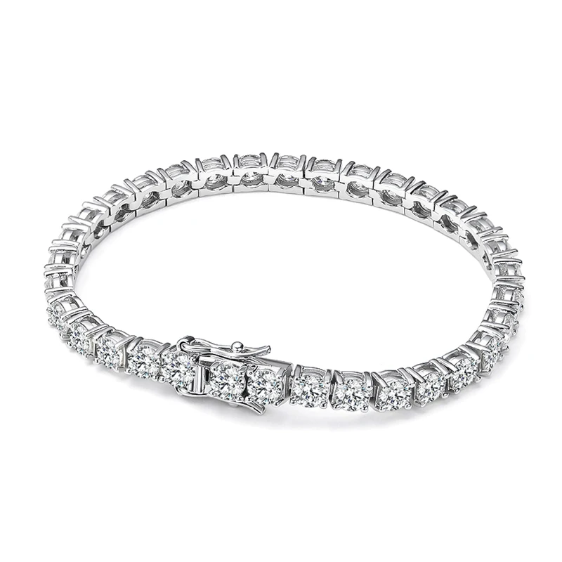 KNOBSPIN D VVS1 Moissanite Tennisarmband Origineel s925 Sterling Verzilverd 18k Wit Goud met GRA Armbanden voor Dames Man - afbeelding 2