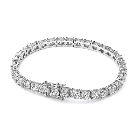 KNOBSPIN D VVS1 Moissanite Tennis Pulseira Original s925 Prata Esterlina Banhado 18k Ouro Branco com Pulseiras GRA para Mulheres Homem
