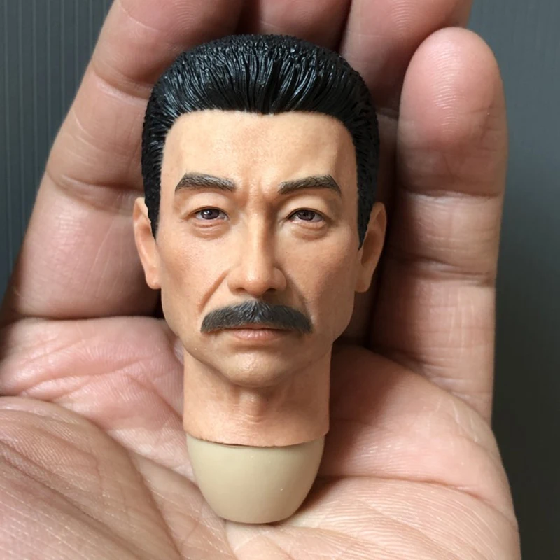 

1/6 Scale Luxun Head Sculpt PVC Male Soldier Head Carving Model Fit 12'' Action Figure Body Dolls