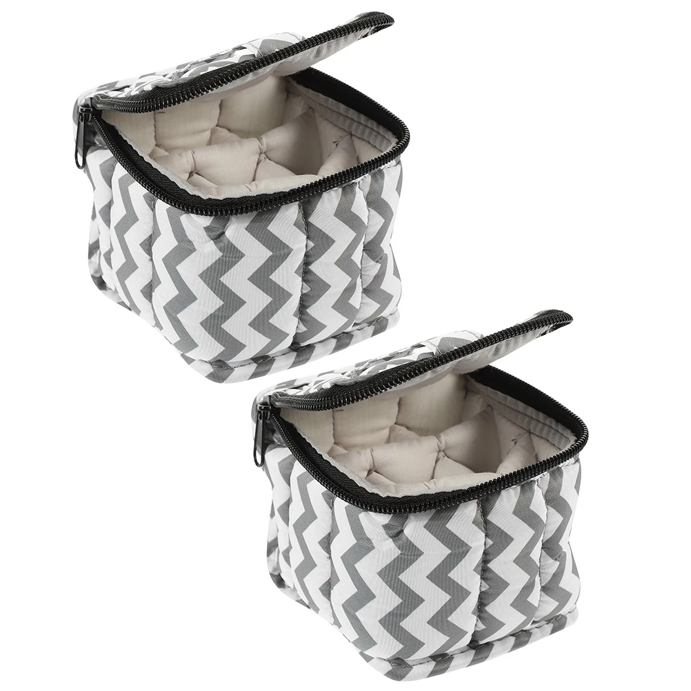 

2 Pcs Nail Polish ganizer Bag 15ml Storage Case Dual Protection Grey White Nail Supplies Storage Travel Friendly