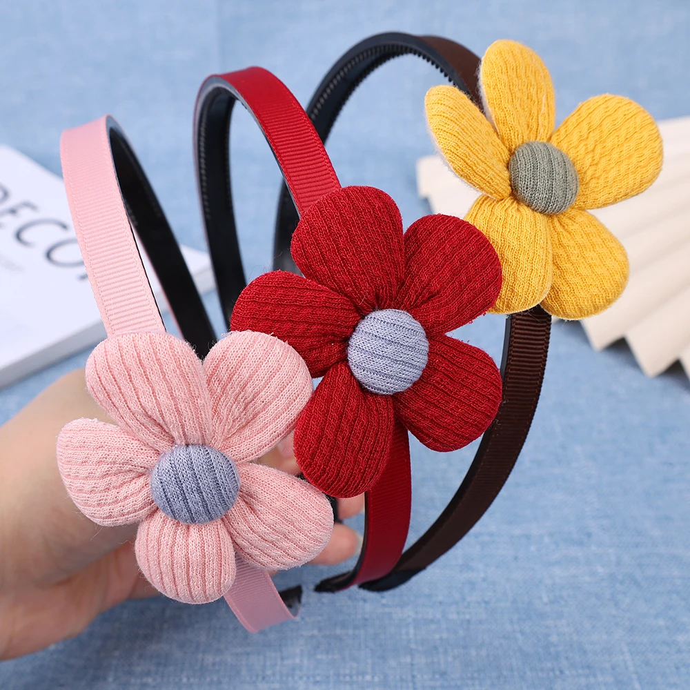 Cute Flower Hair Band for Girls Child Hair Clip Handmade Ribbon Hairbands Birthday Gifts Headwear Headband Hair Accessories