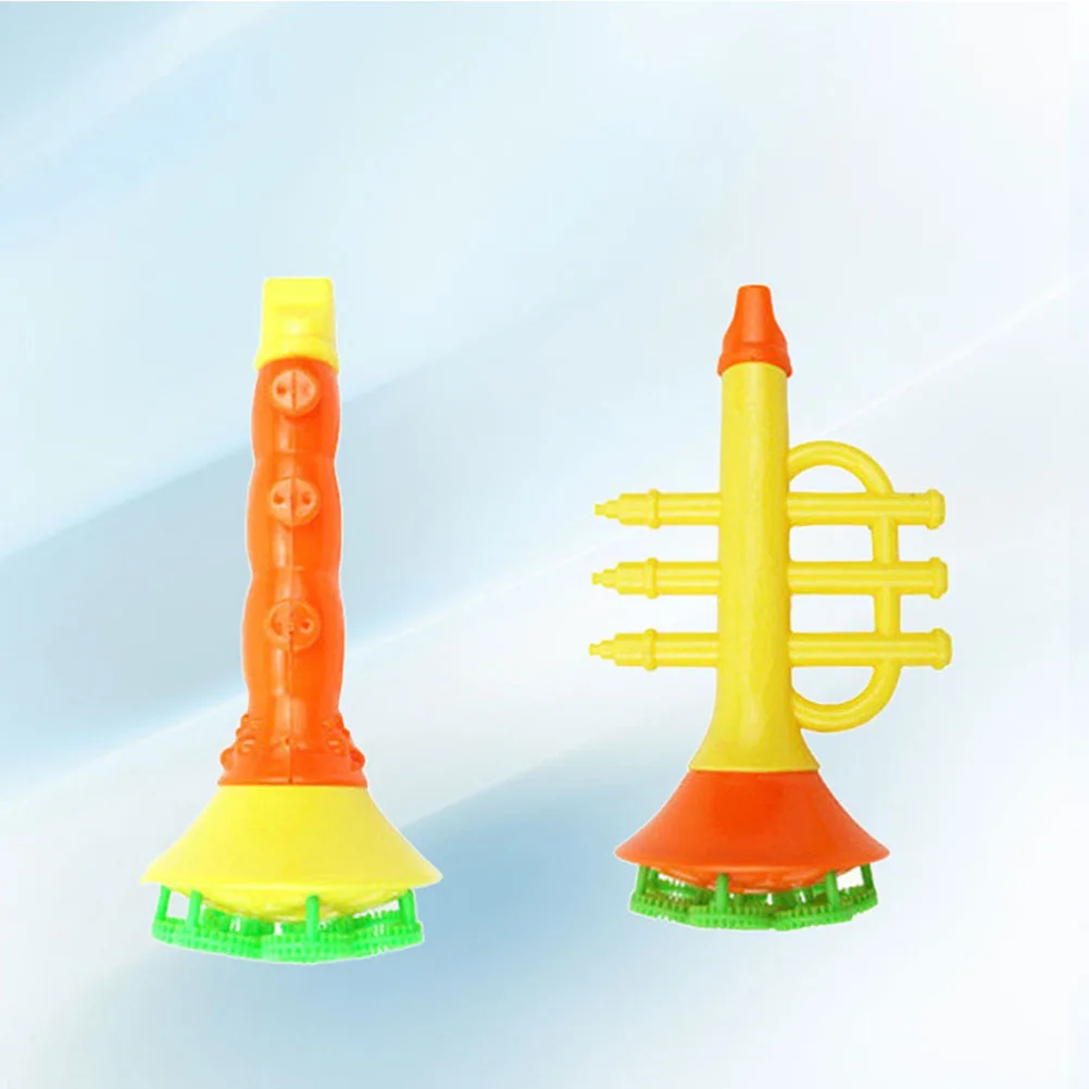 Máquina de burbujas para instrumentos musicales porosos y creativos, fácil de operar, diversión de verano para niños y niñas, Color aleatorio, 2 uds.