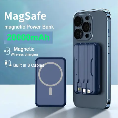Magnetyczny Power Bank 20000mAh 10W Bezprzewodowe szybkie ładowanie Przenośny akumulator Magsafe Powerbank do iPhone 16 14 15 pro Huawei Xiaomi