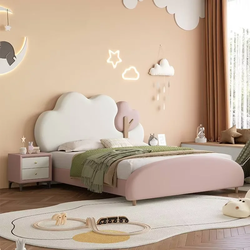 Designer Organizer Double Bed Base Princess Cute Floor Wooden Double Bed Headboards Modern High Camas De Dormitorio Furniture