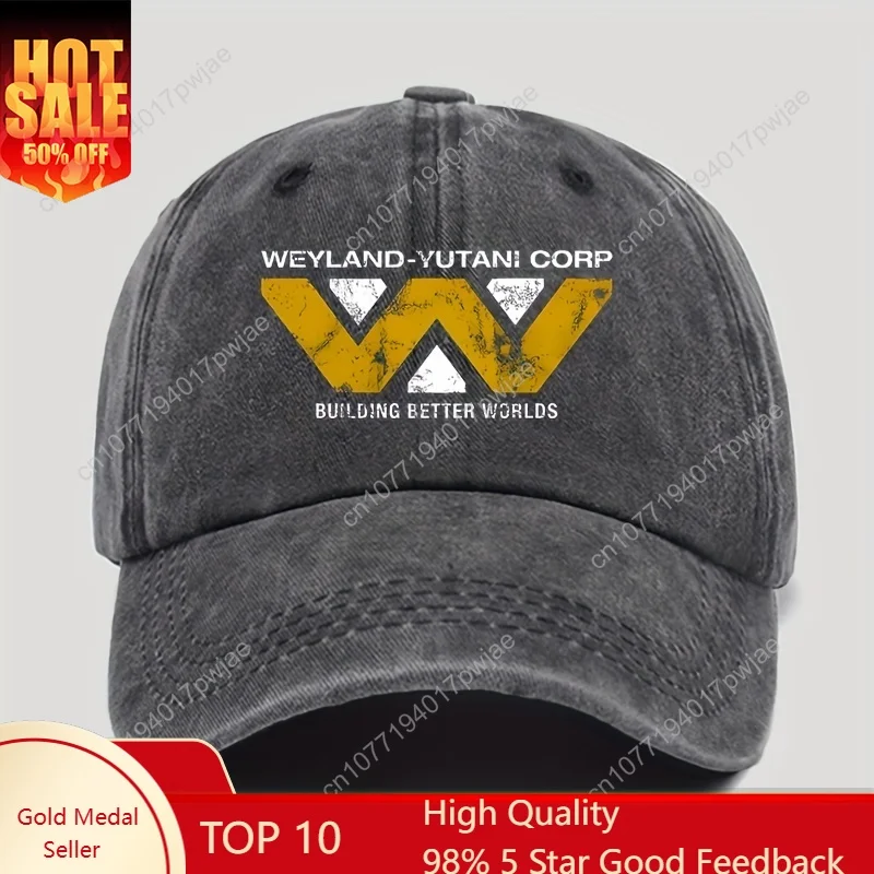Berretto da baseball vintage in cotone con stampa di lettere Weyland-Yutani, lavabile a mano, berretto unisex per il tempo libero all'aperto per gli appassionati di film
