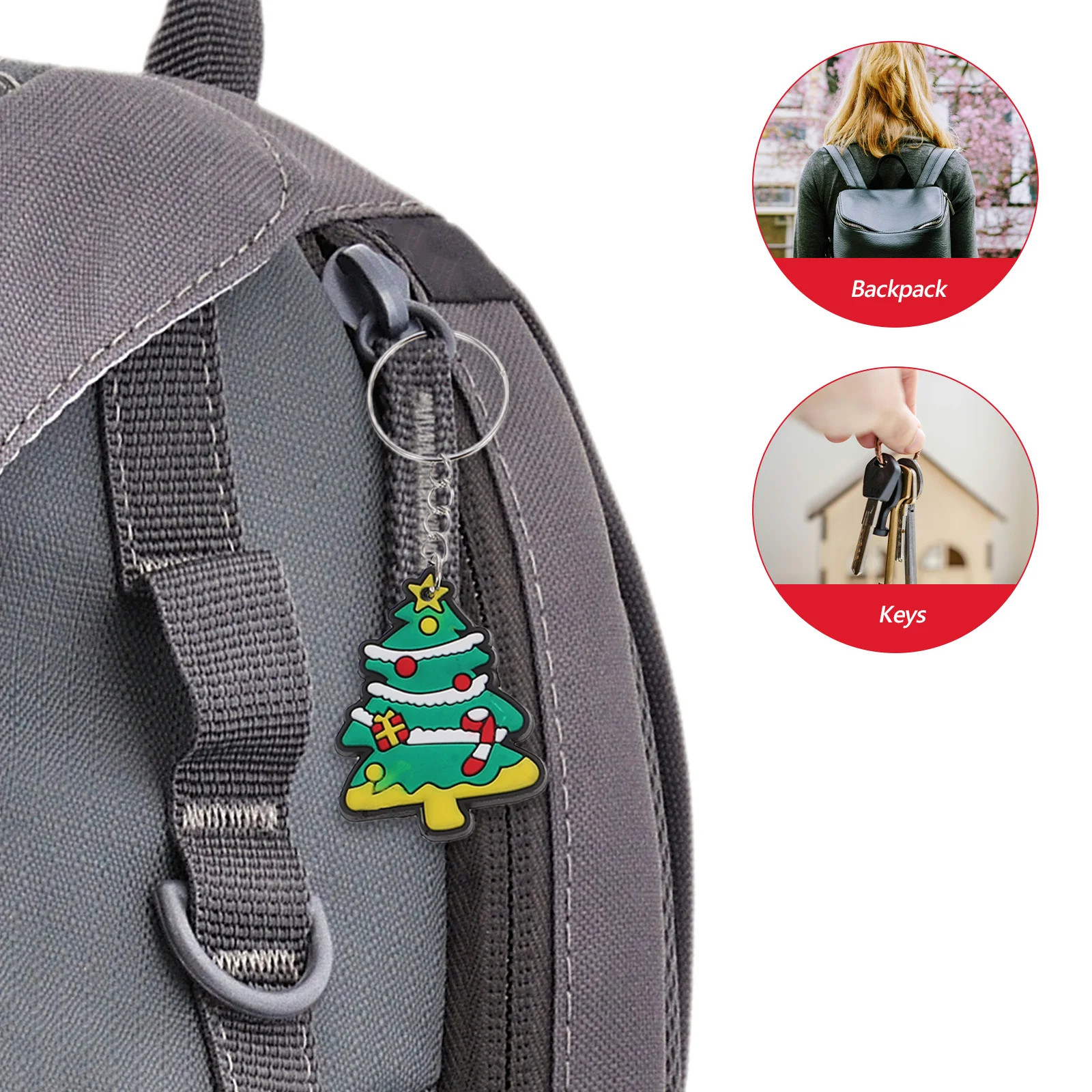 

24Pcs Christmas Tree Pendant Santa Snowman Keychain Fashion Party Favor Gift for Holidays Christmas Keychain
