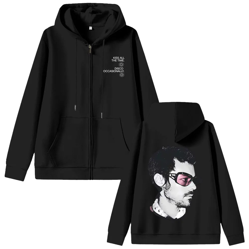 

Kiss All The Time Disco Occasionally Face Graphic Zipper Hoodie Men Women Fashion Pop Music Hip Hop Oversized Zip Up Jacket Coat