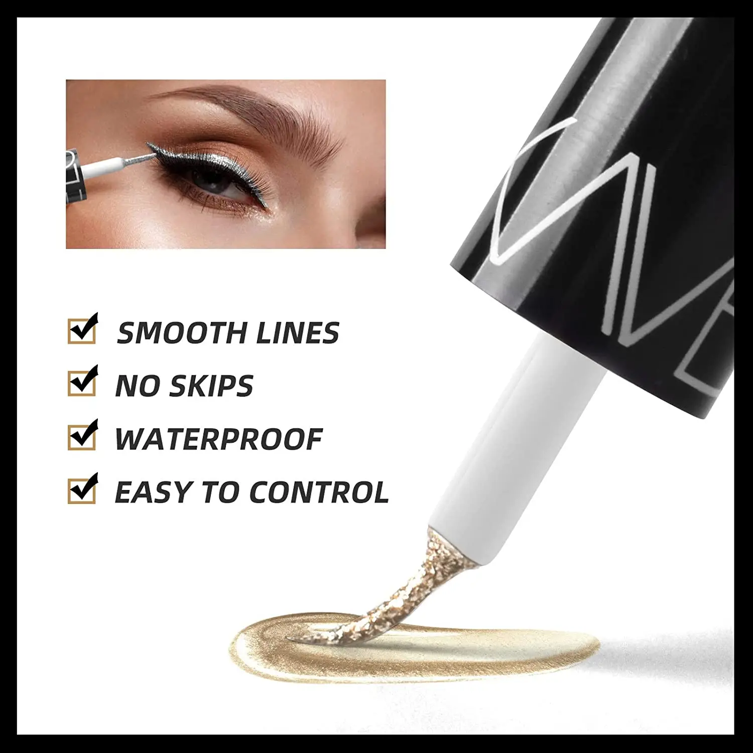 Sequins Glitter Eyeliner Diamond Shiny Eyeshadow Silver Rose Gold Color Eye Liners Eyeliner Pencil Eye Shadow Makeup Cosmetics