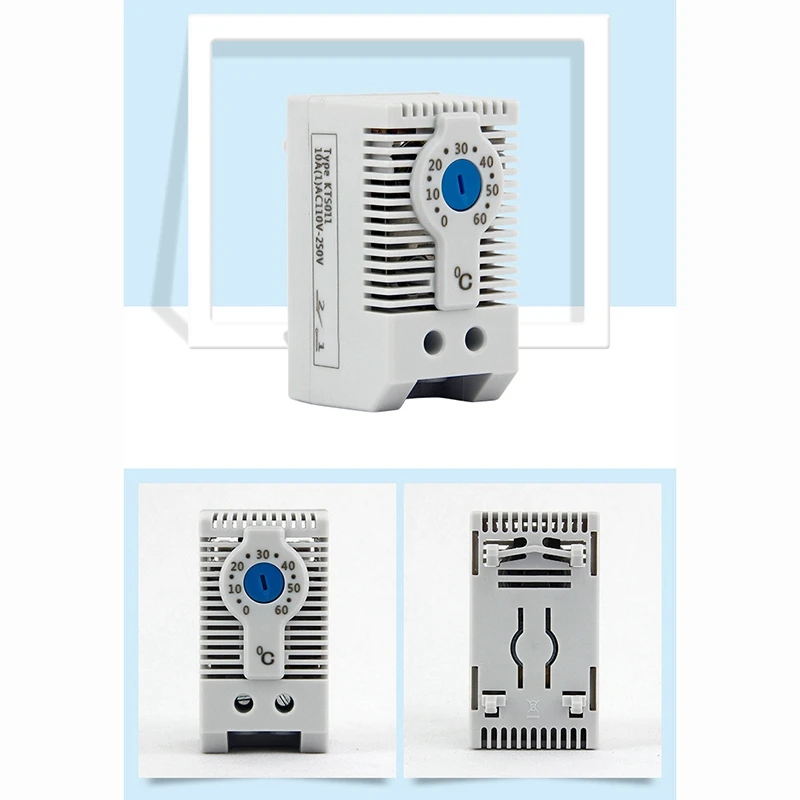2X KTS011 NO Normally Open Adjustable Mechanical Temperature Controller Cabinet Thermostat Din Rail,Used For Cooling