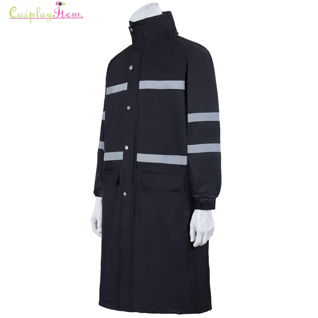 Coraline Wybie Lovat Cosplay Costume Raincoat Men's Black Raincoat Reflective Safety Jacket Halloween Carnival Suit