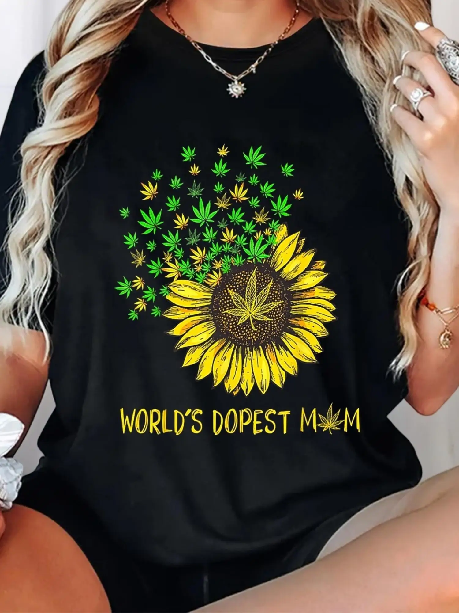 

Футболка World'S Dopest Mom Sunflower Weed 420 Canabis, рубашка