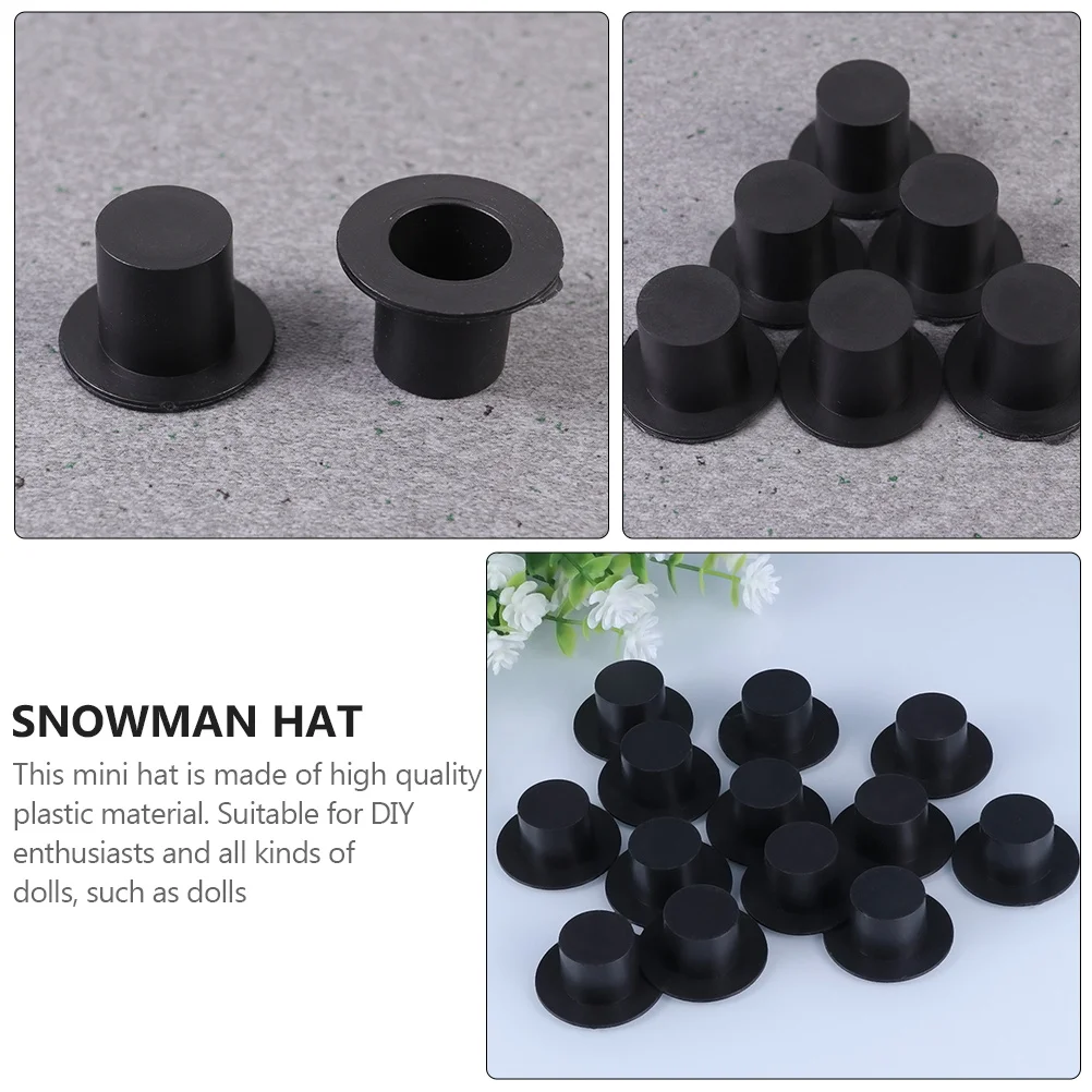 60Pcs Plastic Christmas Hat Mini Hats for Craft Projects DIY Party Supplies Snowman Decorative Caps Snowman Hat
