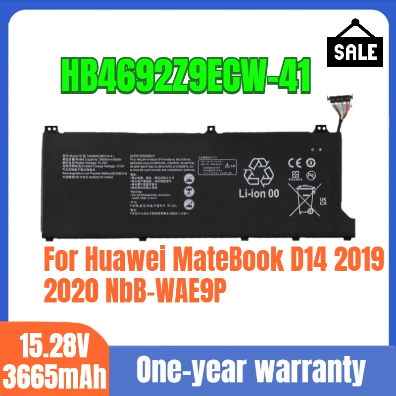 

HB4692Z9ECW-41 HB4692Z9ECW-22A Huawei Laptop Battery for Huawei MateBook D14 2019 2020 NbB-WAE9P High Quality 15.28V 3665mAh