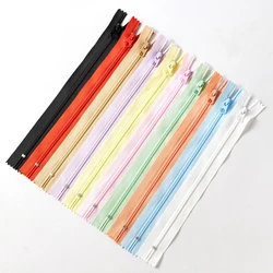 Pack of 10 Nylon Zippers Seam Fine Nylon Colourful Spool Zips Not Separable Sewing Zips 20 Cm for Clothing DIY Sewing Craft