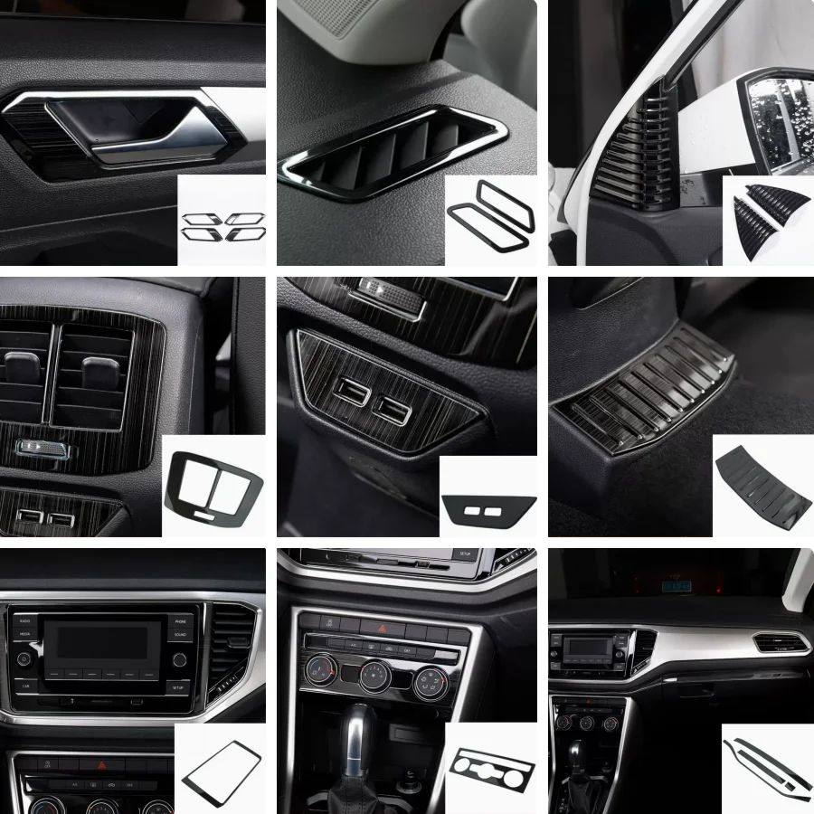 

For Volkswagen T-Roc T Roc 2018 - 2022 Accessories Central Control Gear Shift Box Cover Auto Interior Styling Stainless Steel