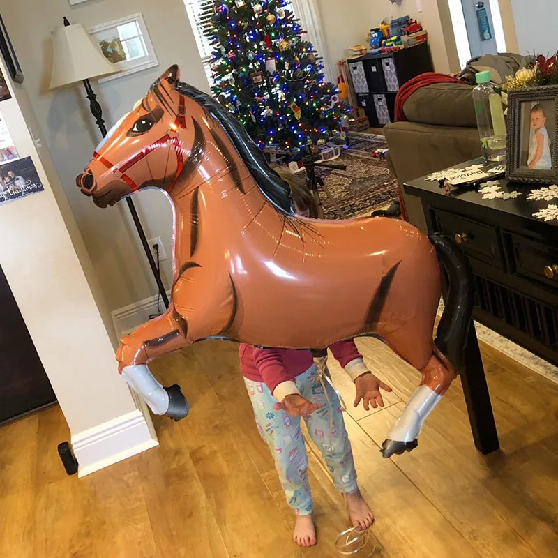 1pc Oversized Horse Balloon Cowboy Giant Horse Aluminum Film Balloon Farm Animal Horse Theme Birthday Party Decoration Kids Toys