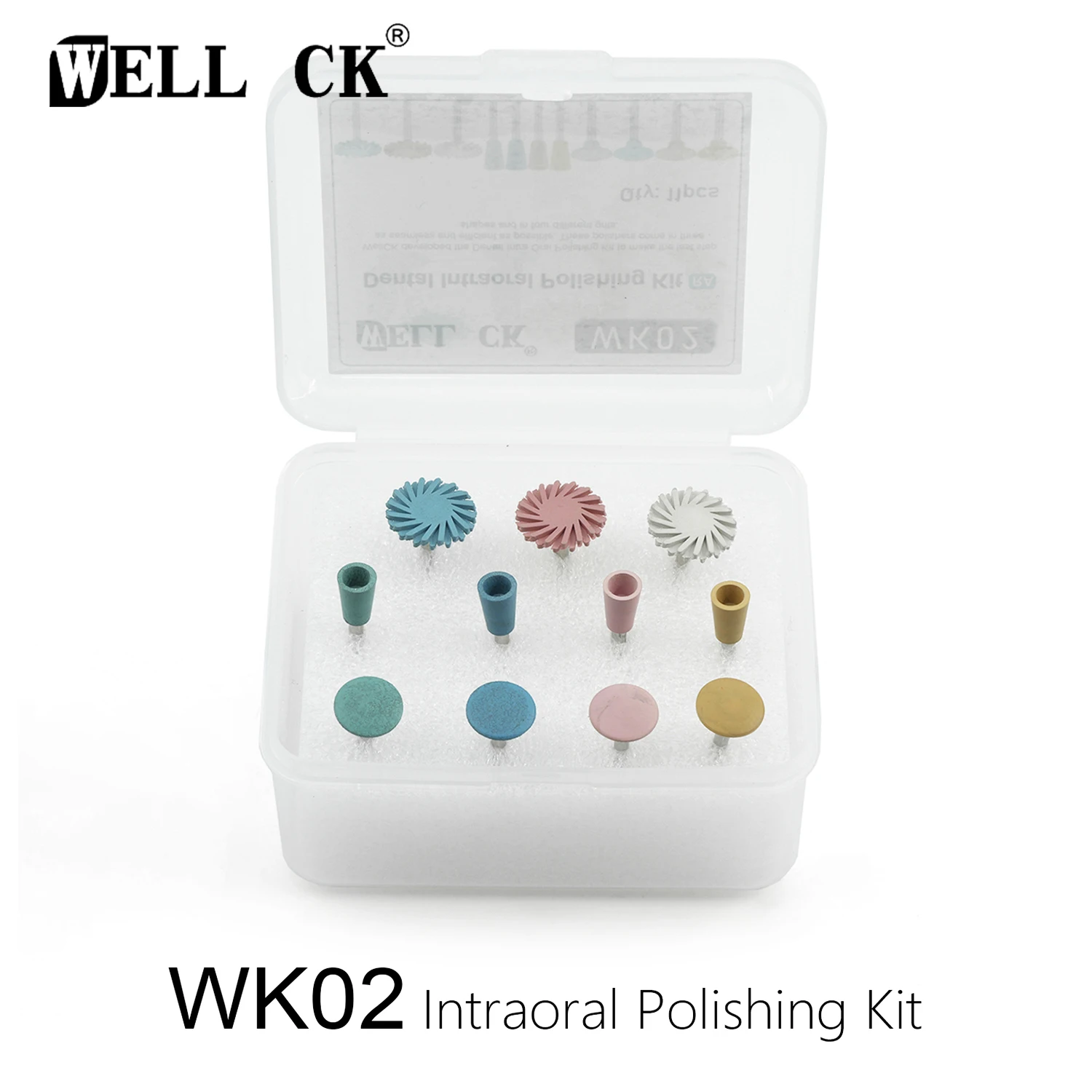 

11PCS Dental Rubber Polisher Composite Kit WK002 Dental Intraoral Polishing Kit Resin Polishing Diamond System RA Disc Wheel Kit