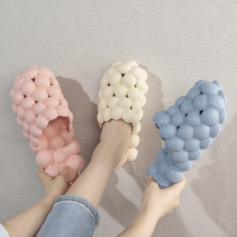 Women Summer Slippers Funny Bubbles Balls Soft EVA Couple Young Massage Slipper Female Home Street Shoes Ladies Fashion Slides