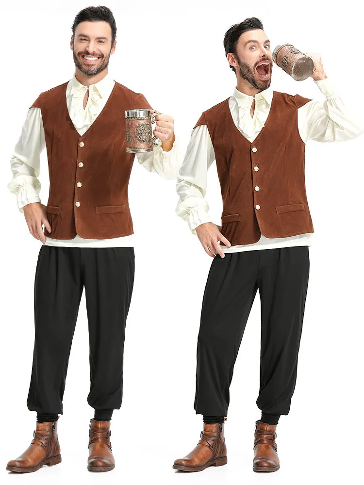 

Мужской костюм рыцаря на Хэллоуин, одежда для выступлений, викторианская эпоха, пиратский наряд, полевой костюм, традиционная китайская сценическая одежда...