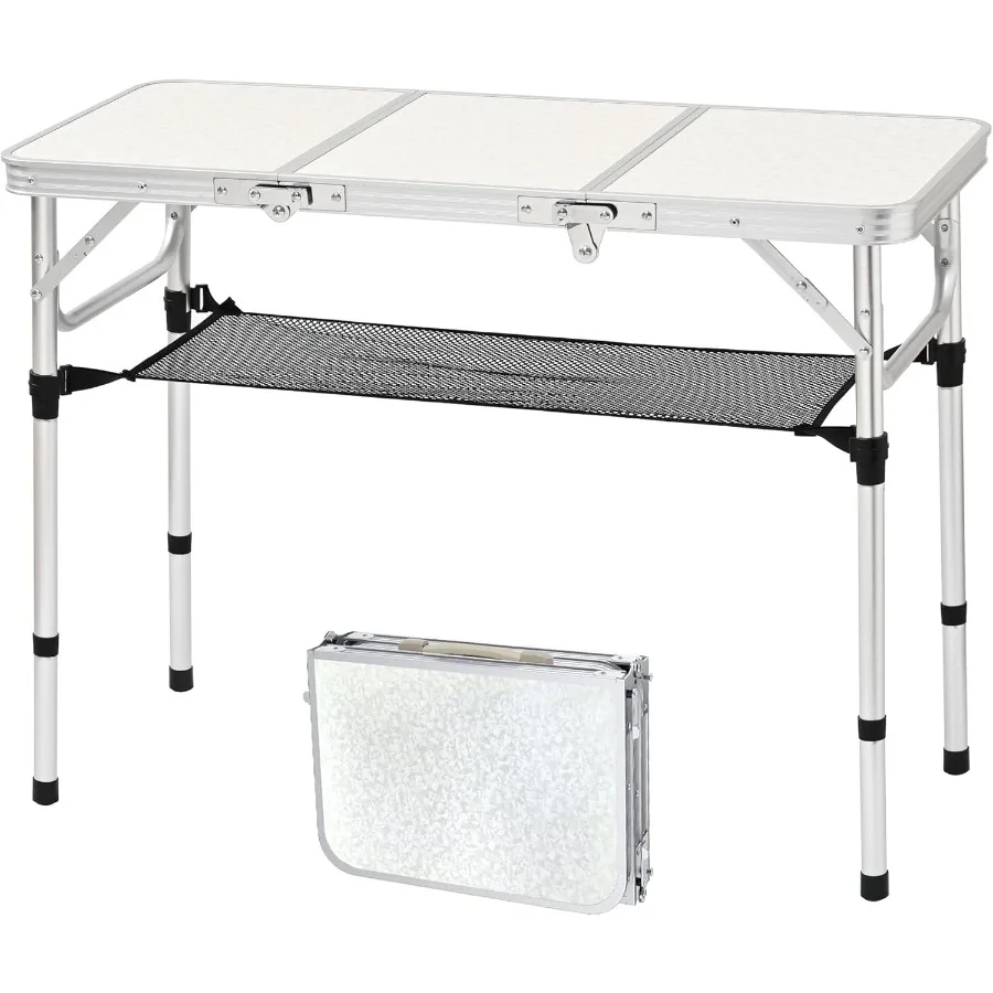 

Folding Camping Table 35''L x16''W Camp Aluminum Table with Adjustable Height Legs Indoor Outdoor Lightweight Portable Folding