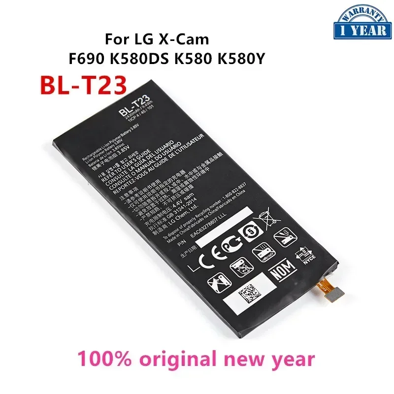 Original BL-T23 2430mAh Battery For LG X Cam X-Cam XCam F690 K580DS K580 K580Y BL T23 Mobile phone Batteries+Tools