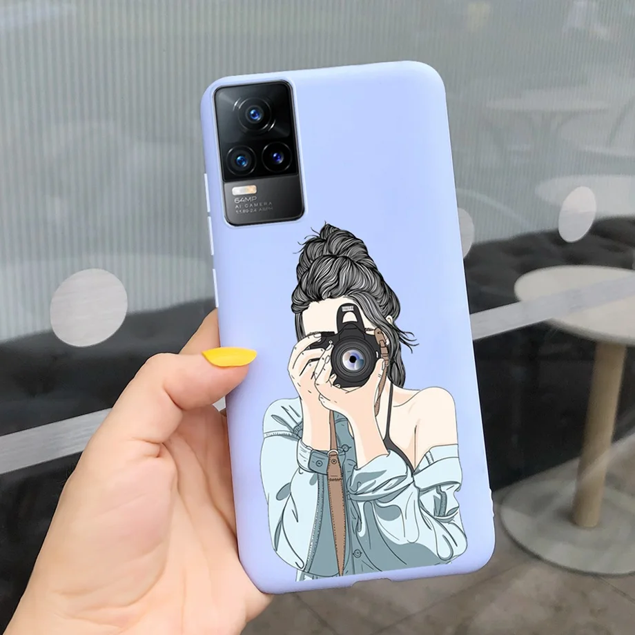 Liquid Silicone Soft Cases For Vivo V21E Case V2061 Shockproof Matte Protection Back Cover For Vivo V21 V2066 V2108 Fundas Capa
