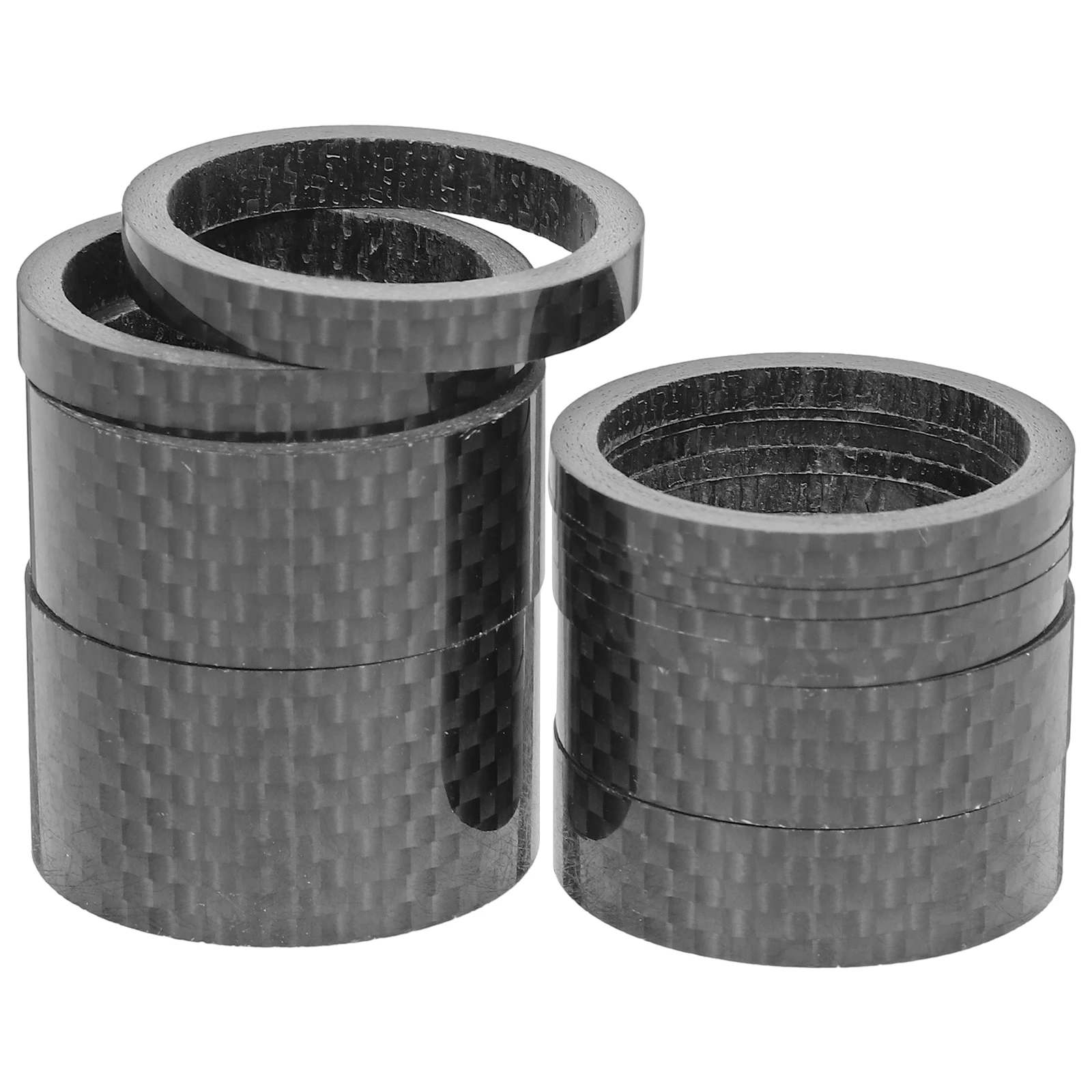11Pcs Carbon Fiber Headset Spacers Bike Stem Spacers Lightweight Road Bike Headset Gasket Professional Bicycle Accessory
