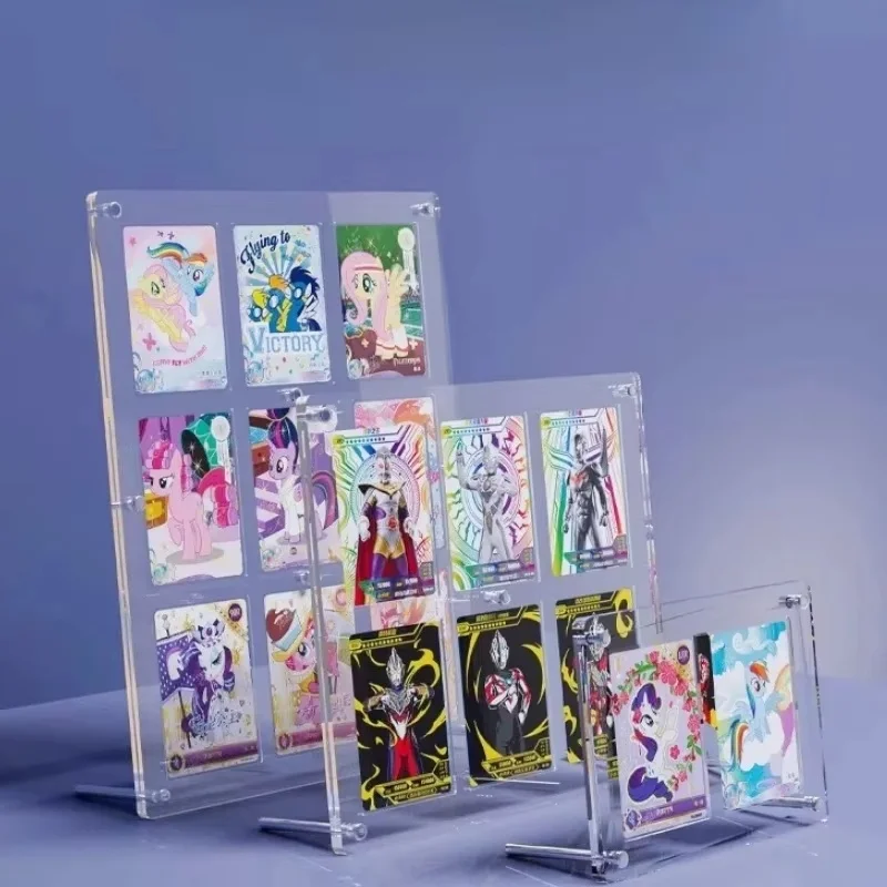 Espositore per carte anime magnetico acrilico ad alta trasparente con base adatto per carte anime carte da gioco regalo per esposizione di carte Star