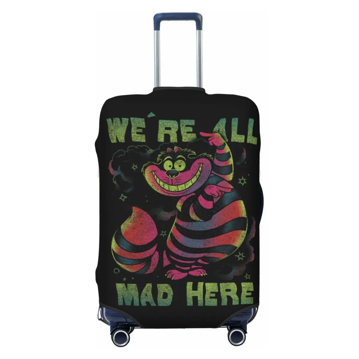 

Alice In Wonderland Cheshire Cat Neon All Mad Here Suitcase Cover Cruise Trip Protection Flight Practical Luggage Supplies