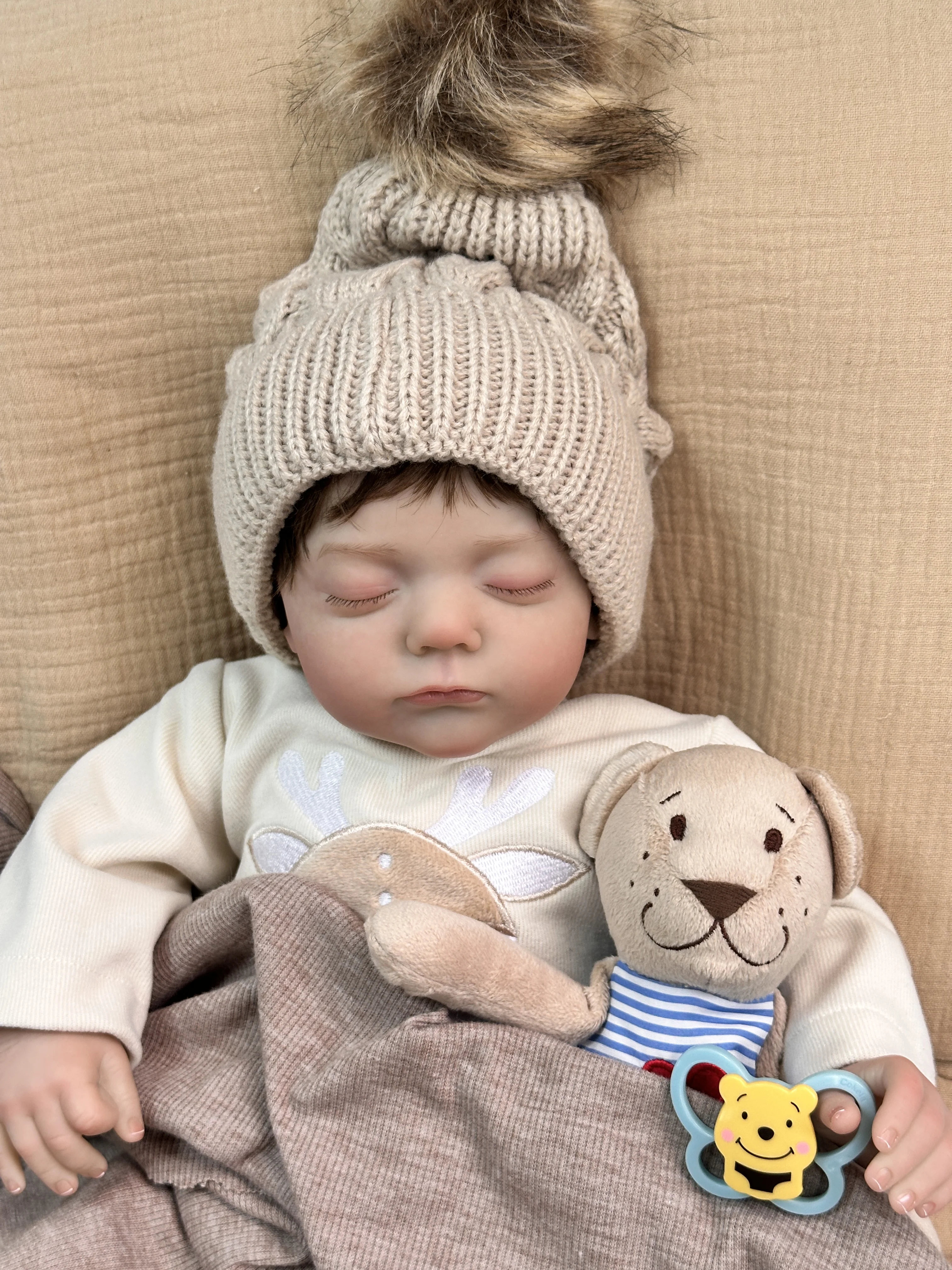 Cokela 20 Zoll/50 cm echte Babypuppe Real Soft Touch Baby realistische Silikon-Reborn-Babypuppe mit handimplantiertem Kunsthaar