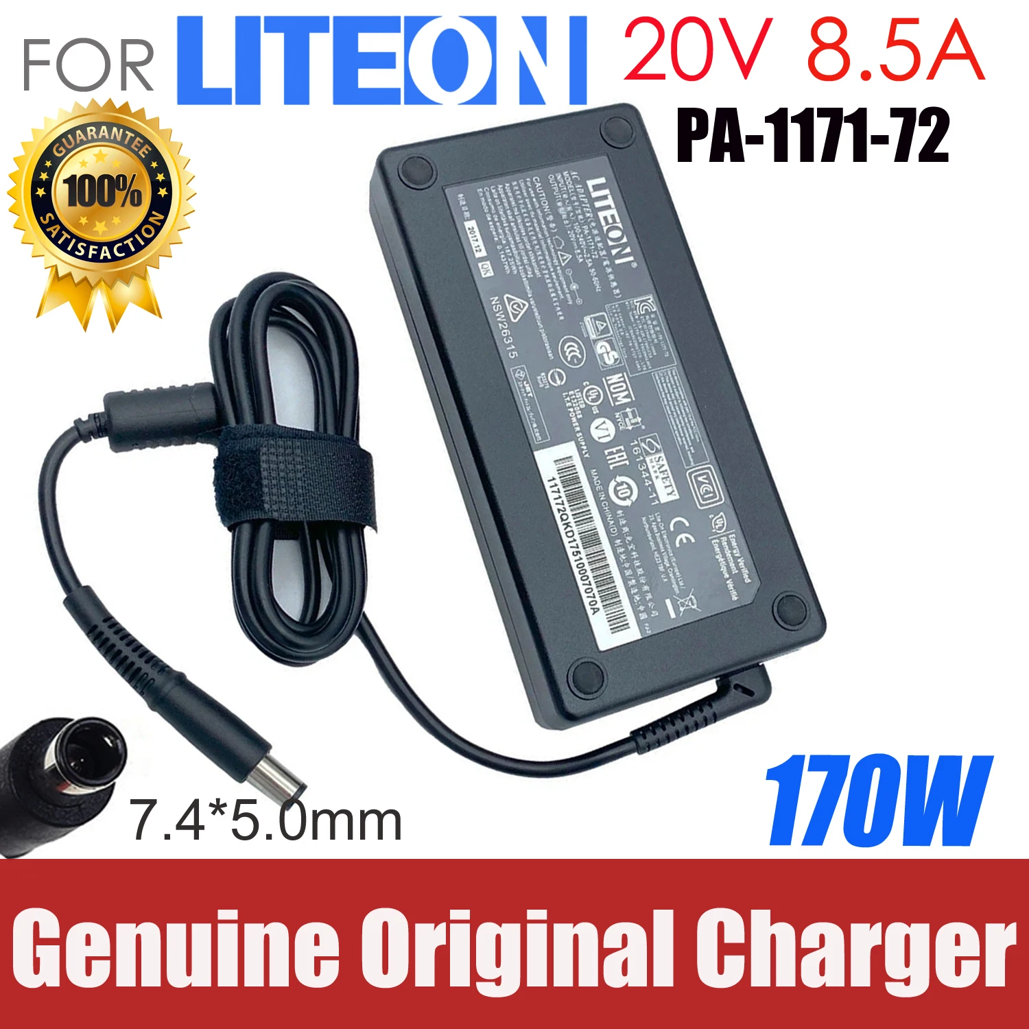 

Original Liteon 20V 8.5A PA-1171-72 Adapter for Elgato USB-C Docking Station 20DAA9901 wPC 7.4x5.0mm Laptop Power Supply