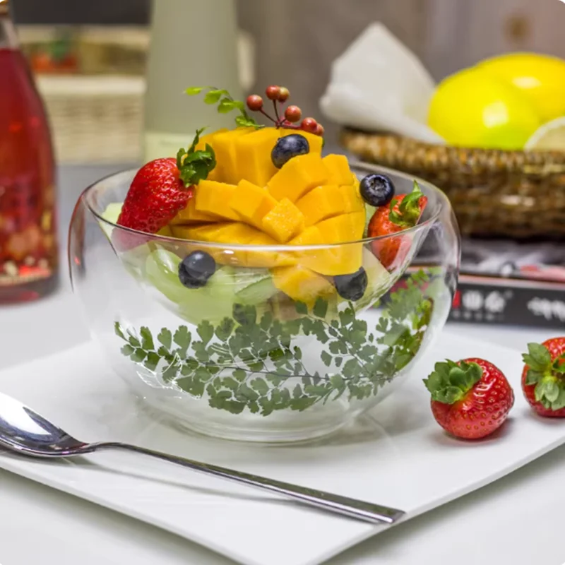Double Layer Bubble Glass Ware, Dessert Plates, High-end Restaurant Cold Dishes, Japanese Cuisine Sashimi Plates, Art Tableware