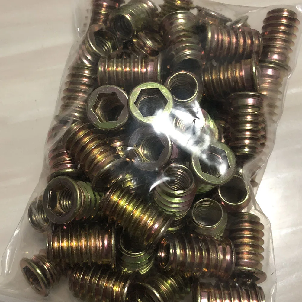 Woodworking Insert Nut M6 M8 M10 Hex Drive Socket Countersunk Zinc Plated Furniture Bed Sofa Cabinet Thread Embed Inserts Nuts
