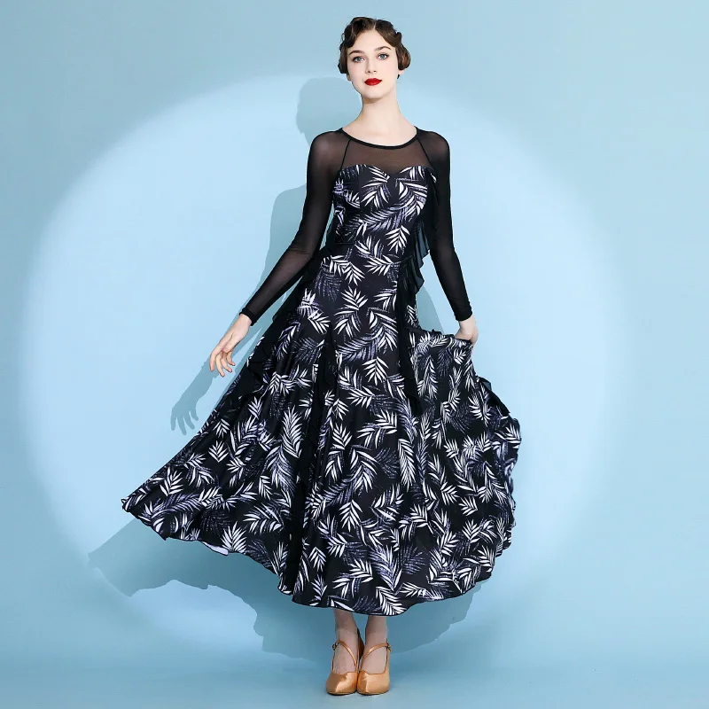 

Fashionable and Comfortable New Modern Dance Costumes Senior Breathable Dress National Standard Dance Waltz Ballroom Dance Skirt