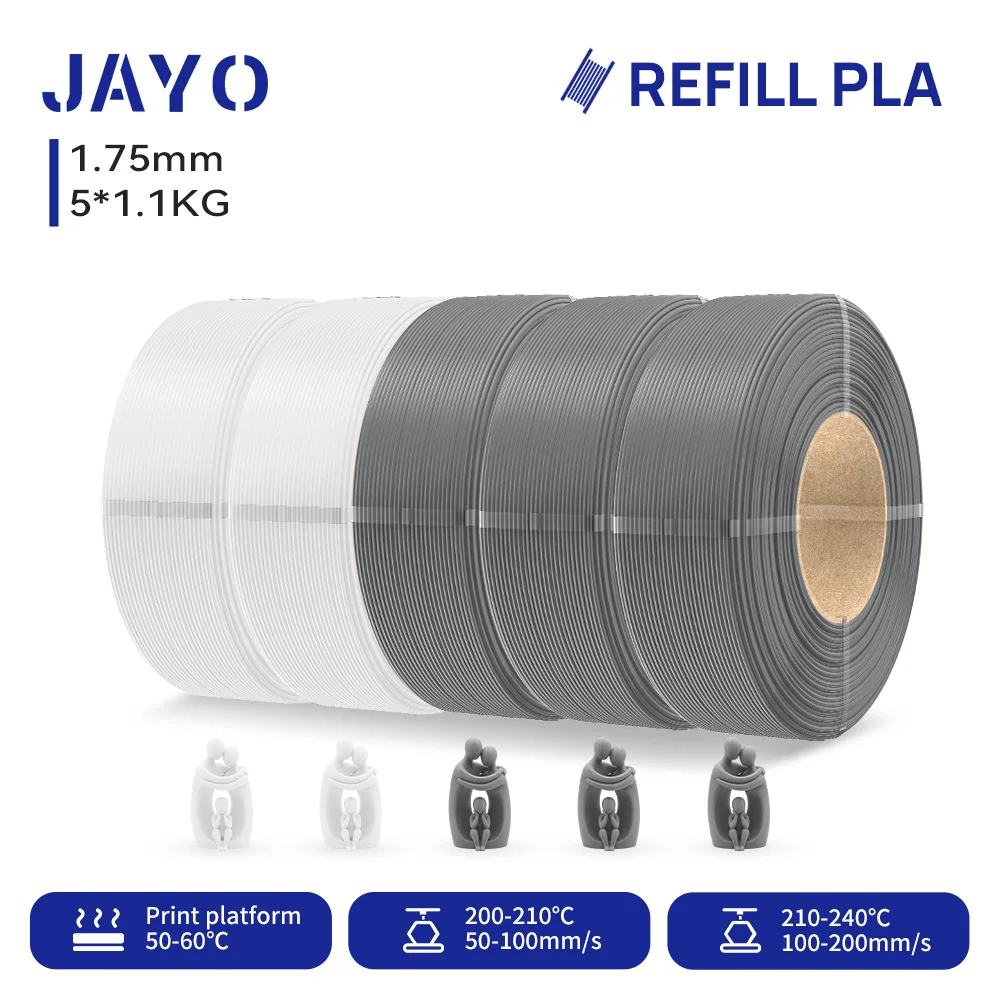 JAYO 5,5KG 3D PLA/PETG/PLA+ Drucker Nachfüll-Filament 1,75mm Ohne Spule 3D-Drucker Filament für 3D-Drucker & 3D-Stift Nachfüll-Filament
