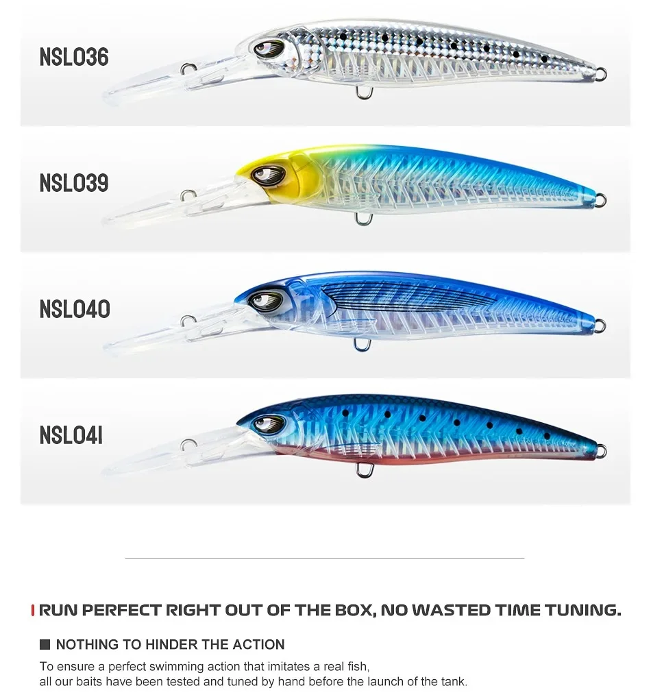 Noeby 2 stücke 47g 94g Tiefe Tauchen Große Minnow Köder Künstliche Wobbler Harten Köder Crankbait Meer Bass hecht Barsch Angelgerät – Detail 8