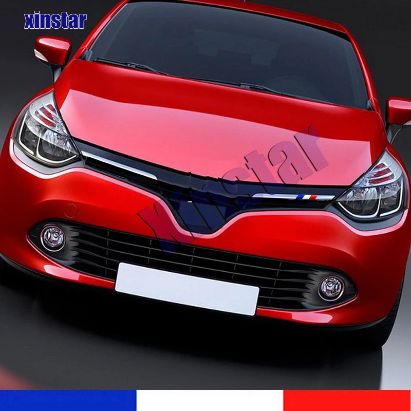 Car Front French Flag Vinyl Sticker Decal For Renault Clio MK4 1.5 dCi TCE Energy Dynamique MediaNav RS