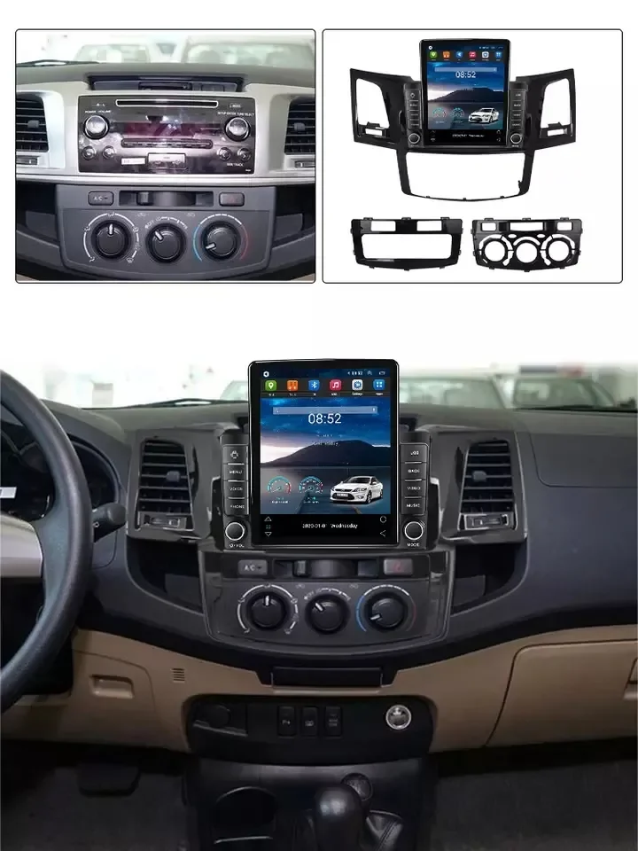 Android 13 car radio for Toyota Fortuner Hilux 2004-2014 8+128GB DSP RDS 360 camera split screen ADAS DVR car gps