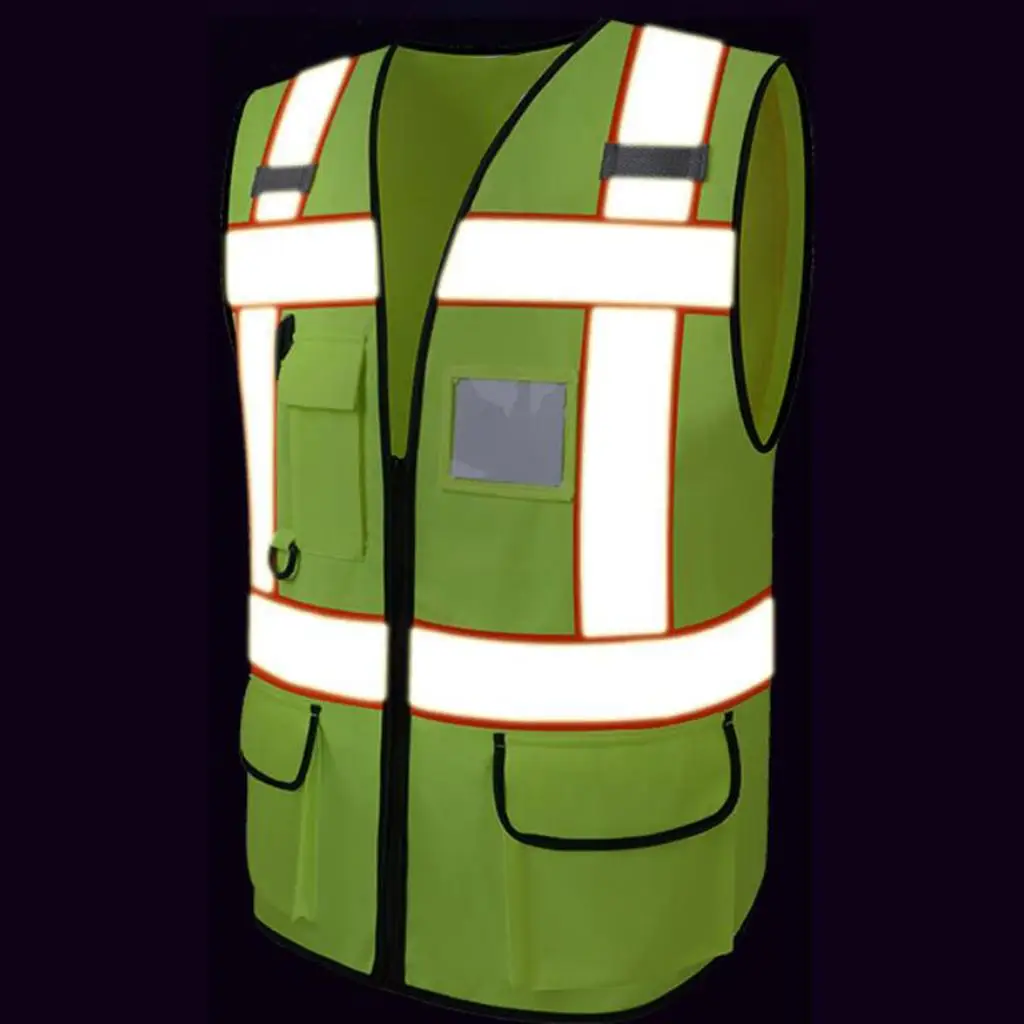 Safety Vest High Visibility Clothing Reflective Mesh Zippered Protective Vest for Industrial Work and Builders