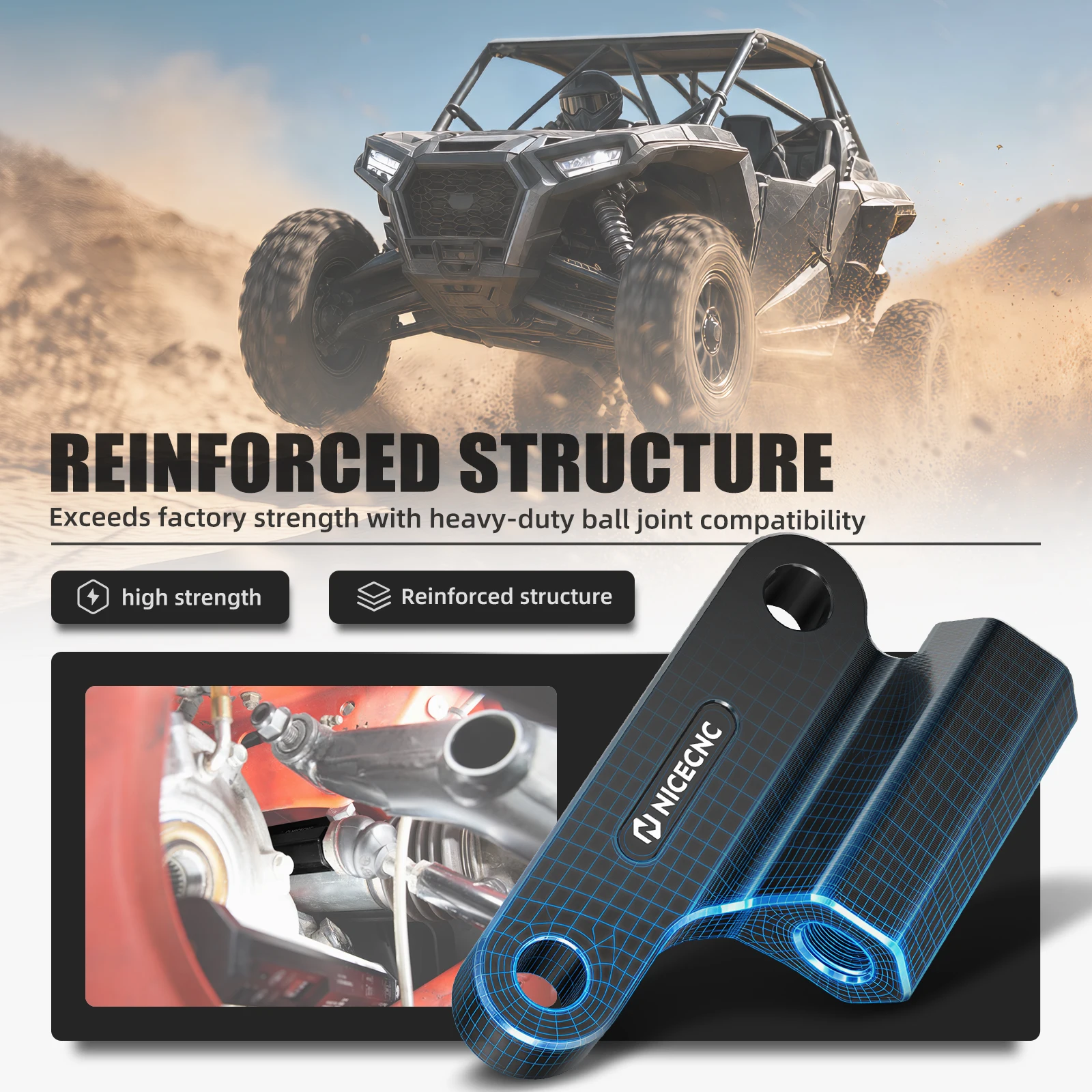 NICECNC For Can Am Maverick X3 2017-2021 MAX Turbo RR X3 Heim Joint Tie Rod Flag Tie Rod Flag Steering Stabilizer 703500959