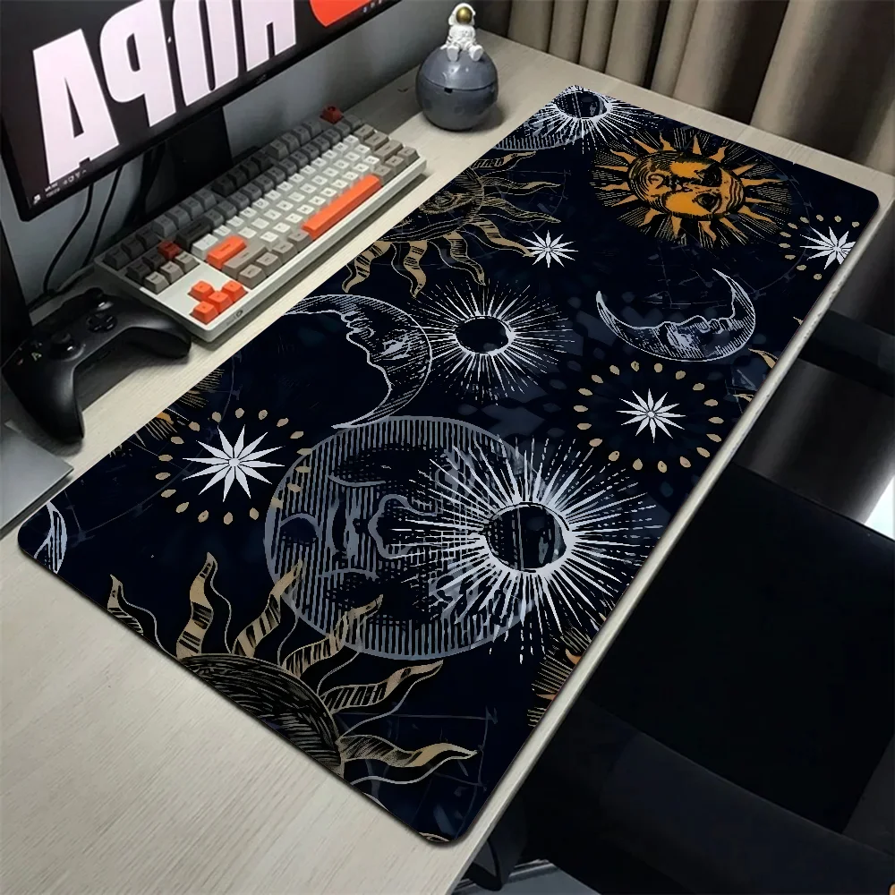 The Sun Moon Tarot Card Mousepad Mouse Mat With Pad gaming accessories Prime Gaming XXL Keyboard Pad Stitch Padding Mat