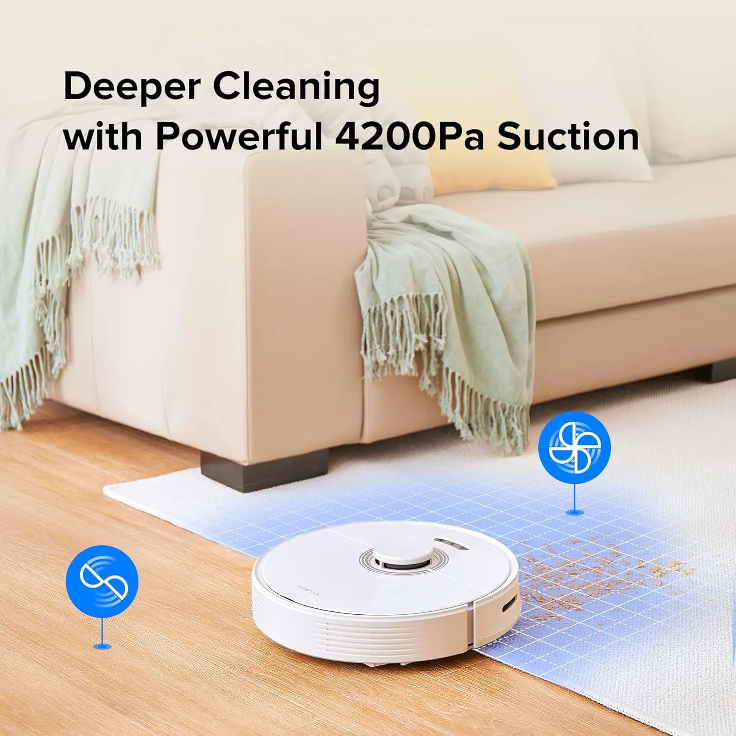 Roborock Q7 Max+ Robot Vacuum Cleaner, Hands-Free Cleaning for Up To 7 Weeks, Robotic Vacuum with APP-Controlled Mopping