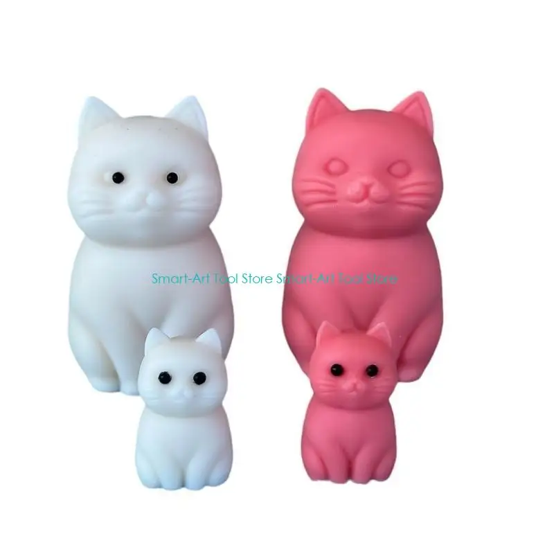 القطط E1PB على شكل شمعة القوالب ، قوالب شمعة القطط الحيوانية لصنع الشمعة