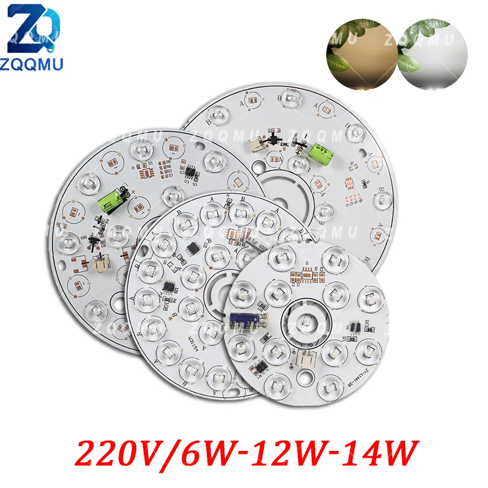 LED Chip 6W 12W 14W AC220V Driver-Free Warm White Light 3000K 6000K Suitable For Downlight Spotlight Panel Bulb DIY Lighting