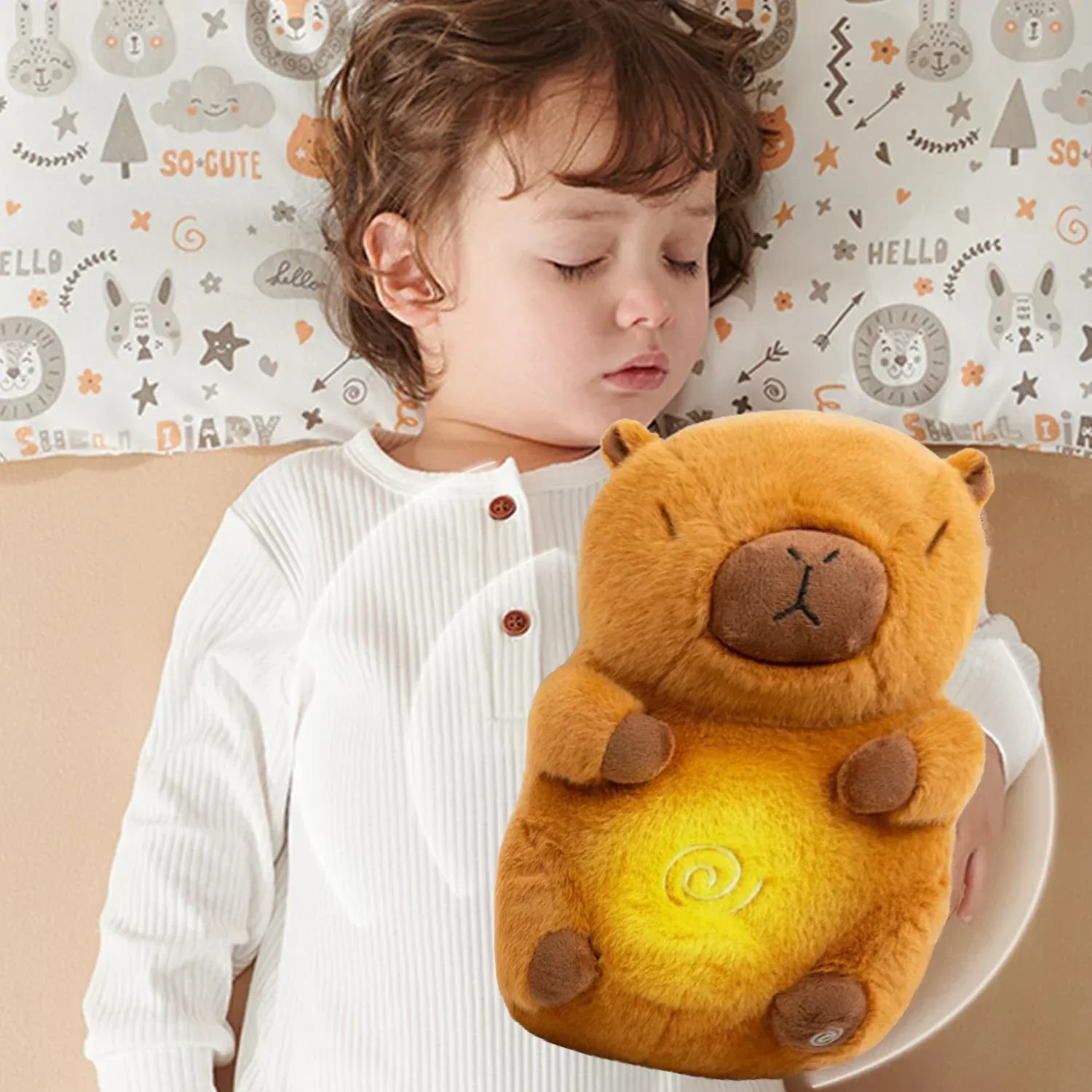 1/2PCS Ademen Kapybara Rustgevende Metgezel Knuffel Kapybara Otter Babypop Gift Poppen Carpybara Knuffel Ademhaling Otter Speelgoed