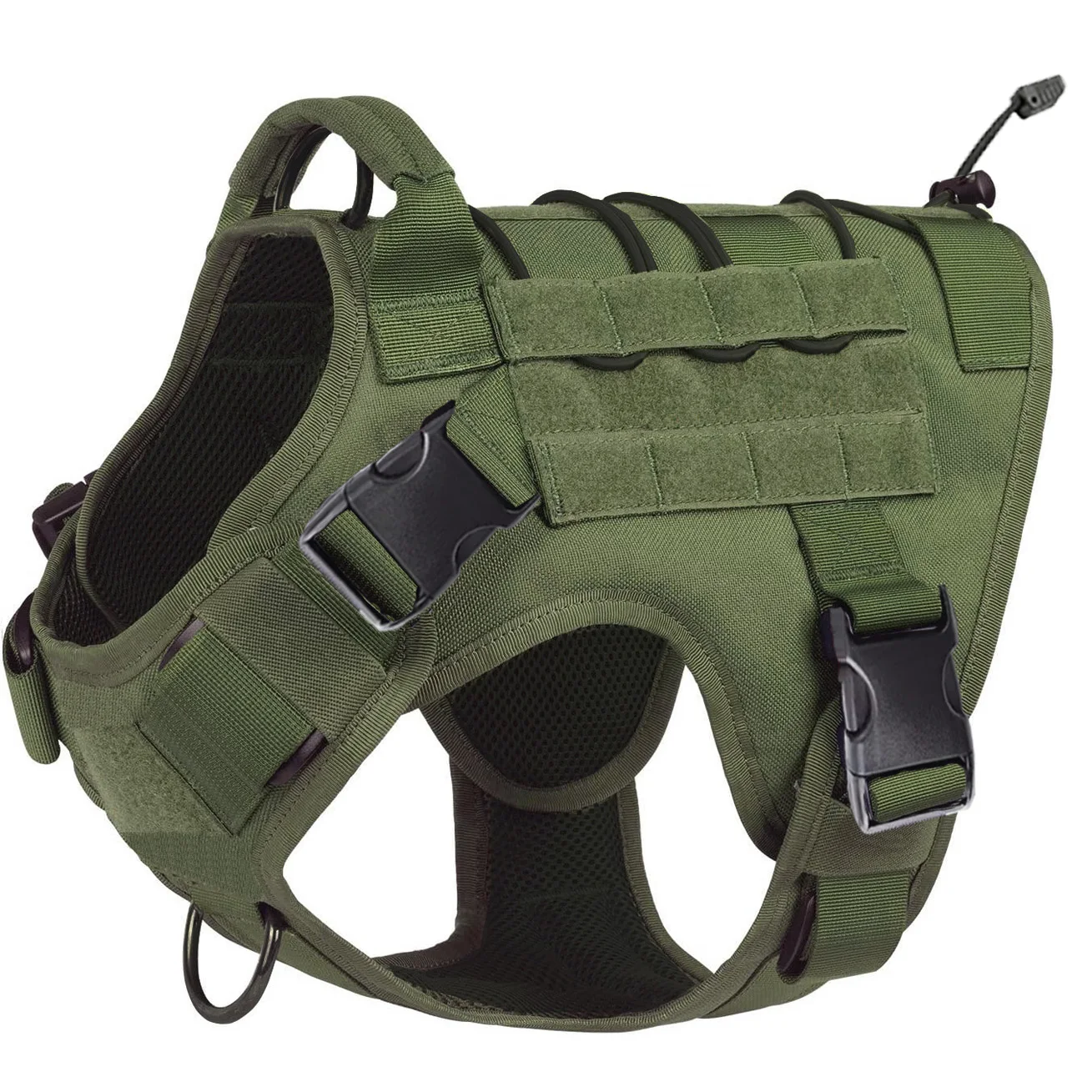 Hundegeschirr, taktisches Hundegeschirr mit Griff, No-Pull-Service-Hundeweste mit Klettverschlussplatten, verstellbares Hundegeschirr für Wa – Detail 8
