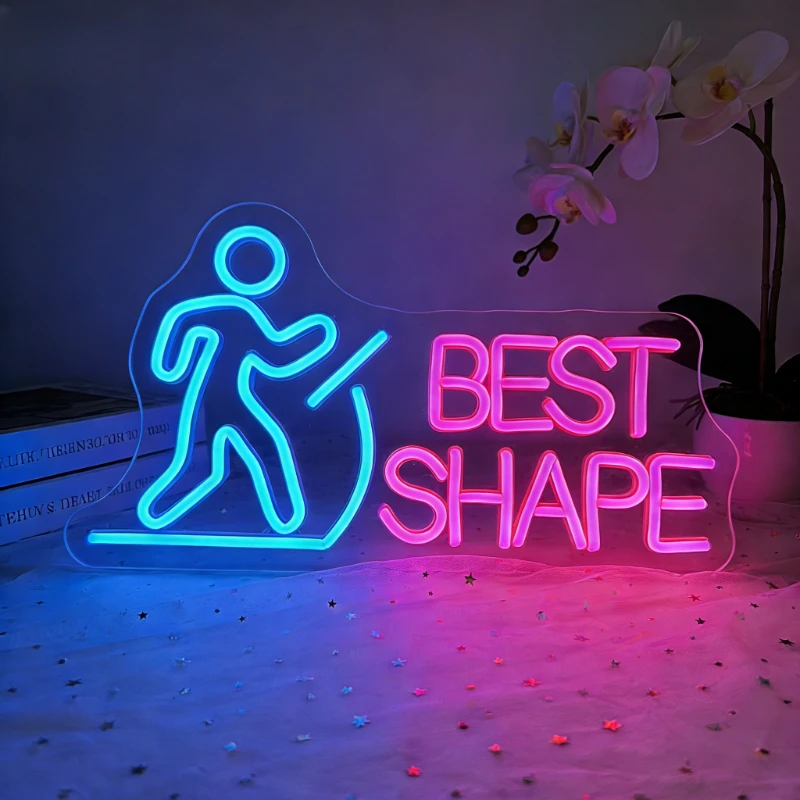 

Best Shape Rowing Neon Sign LED Night Light Gym Fitness USB Rechargeable Aesthetic Wall Art for Home Bedroom Gym Decor