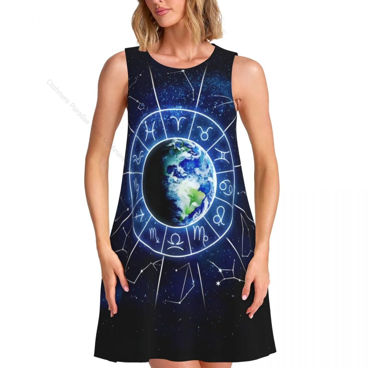 Robes d'été pour femmes, t-shirt de plage, robe d'été sans manches, terre dans l'espace ouvert, robe débardeur ample décontractée, 2025