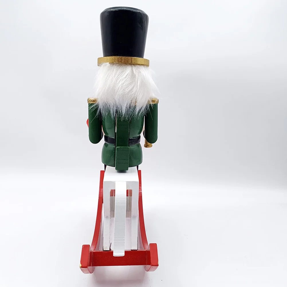 

Handpainted Rocking Horse Nutcracker Figure Traditional Christmas Wooden Decoration for Tabletop Mantel Shelf Holiday Party Xmas