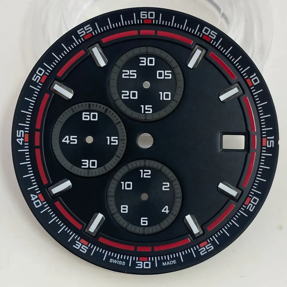 35.5 mm Dial, Compatible with VK67 Movement With Green Luminous Effect Watch Parts Mod